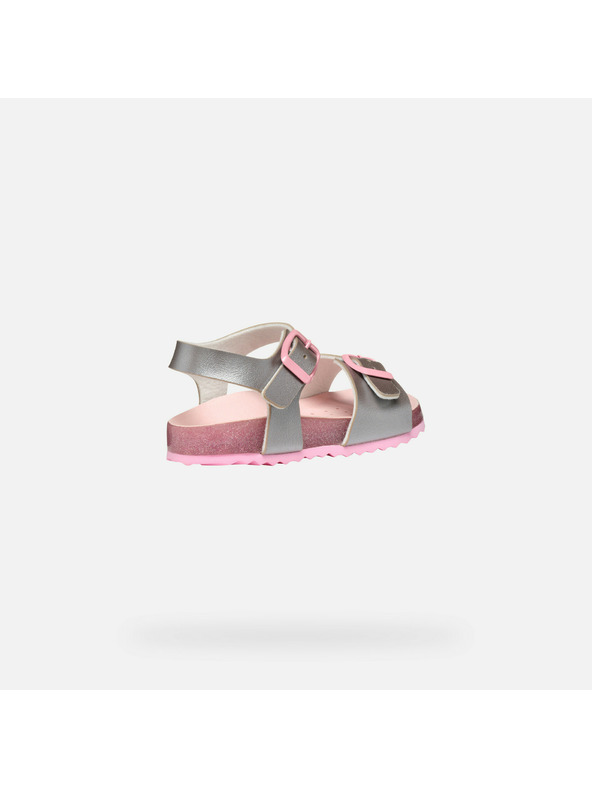 Geox Srebrne otroške sandale Geox Adriel Girl