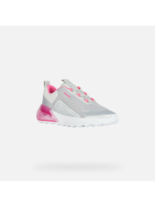 Geox Srebrne otroške svetleče tenisky Geox Activart Illuminus