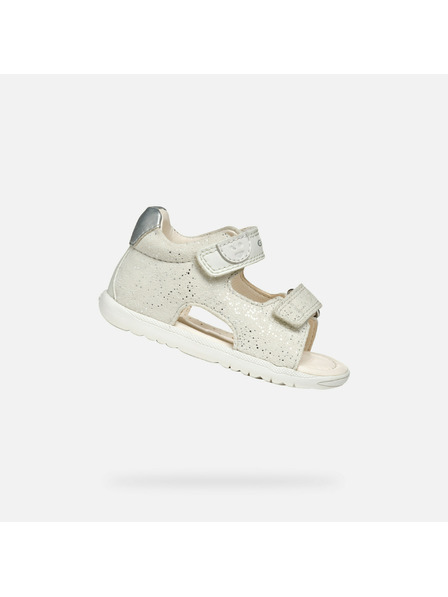 Geox Bele otroške sandale za prve korake Geox Sandal Macchia Gir