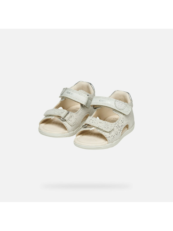 Geox Bele otroške sandale za prve korake Geox Sandal Macchia Gir