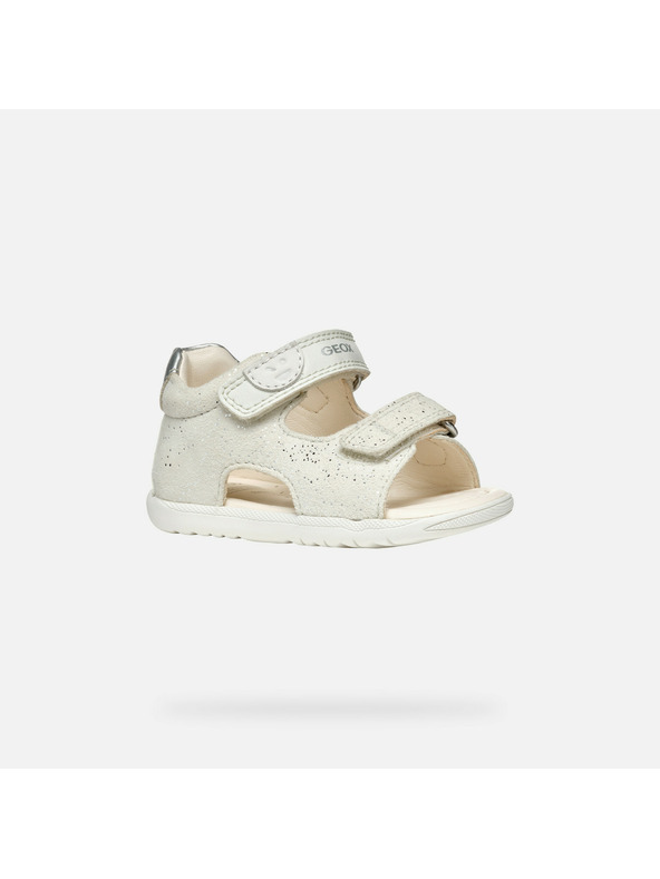 Geox Bele otroške sandale za prve korake Geox Sandal Macchia Gir