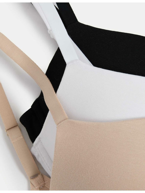 Marks & Spencer Marks & Spencer komplet treh ženskih push-up nedrčkov v bež, beli in črni barvi s spodnjim delom