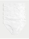 Marks & Spencer Marks & Spencer bele bombažne spodnjice z Lycro®, 5 kosov