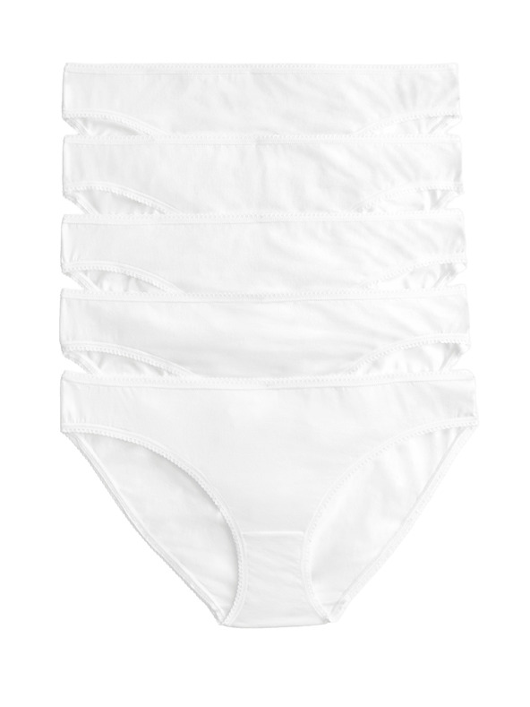 Marks & Spencer Marks & Spencer bele bombažne spodnjice z Lycro®, 5 kosov
