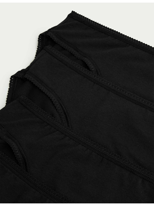 Marks & Spencer Hlačne nogavice iz bombaža in lycre® z visokim izrezom, 5 kosov v pakiranju Marks & Spencer črne barve