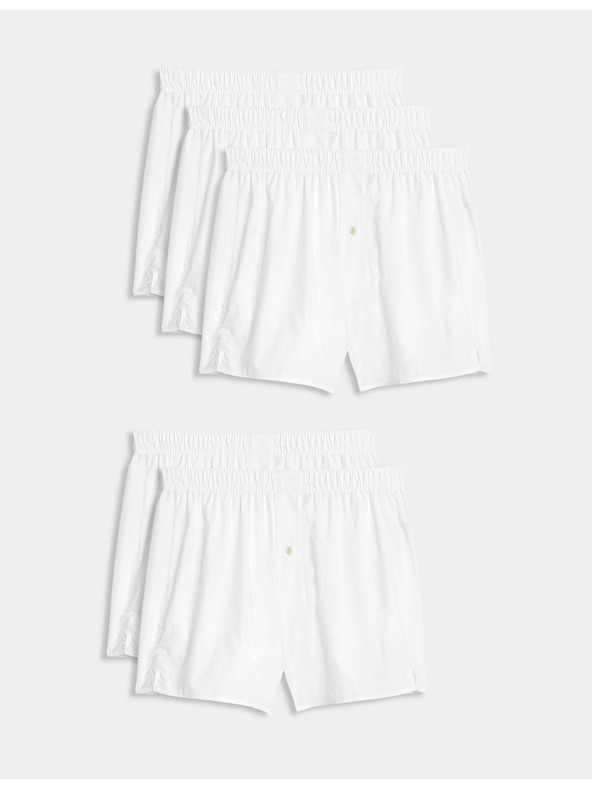 Marks & Spencer Moški komplet petih belih kratkih hlač Marks & Spencer