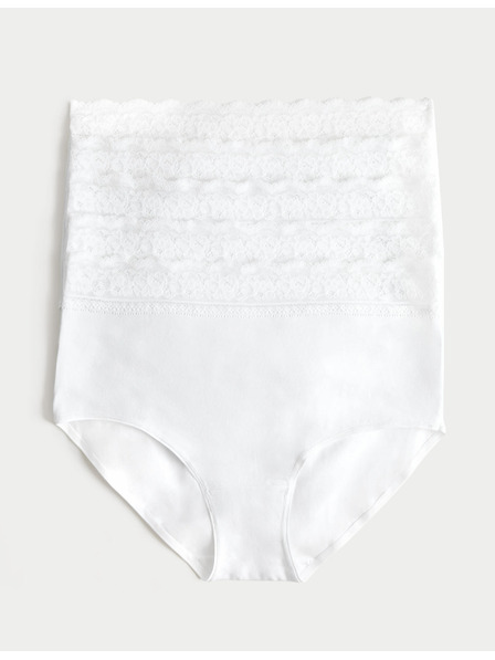 Marks & Spencer Komplet petih ženskih hlač chinos s čipkastimi detajli v beli barvi Marks & Spencer