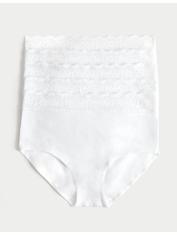 Marks & Spencer Komplet petih ženskih hlač chinos s čipkastimi detajli v beli barvi Marks & Spencer