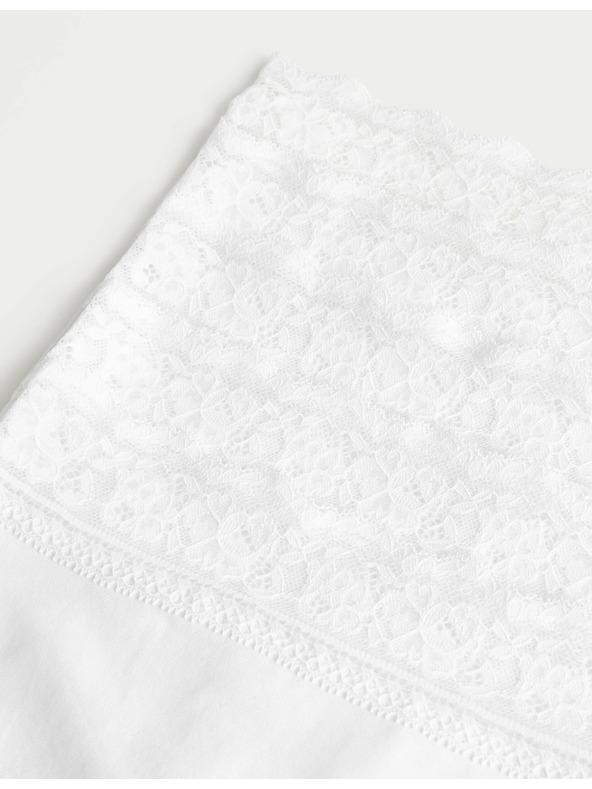 Marks & Spencer Komplet petih ženskih hlač chinos s čipkastimi detajli v beli barvi Marks & Spencer