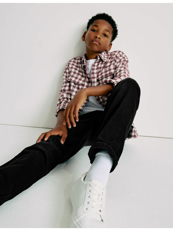 Marks & Spencer Voľné džínsy z čistej bavlny (6–16 rokov) Marks & Spencer čierna