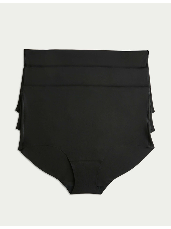Marks & Spencer Kratke hlačke brez vidnih robov z visokim pasom, 3 kosi v pakiranju Marks & Spencer črna