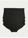 Marks & Spencer Kratke hlačke brez vidnih robov z visokim pasom, 3 kosi v pakiranju Marks & Spencer črna