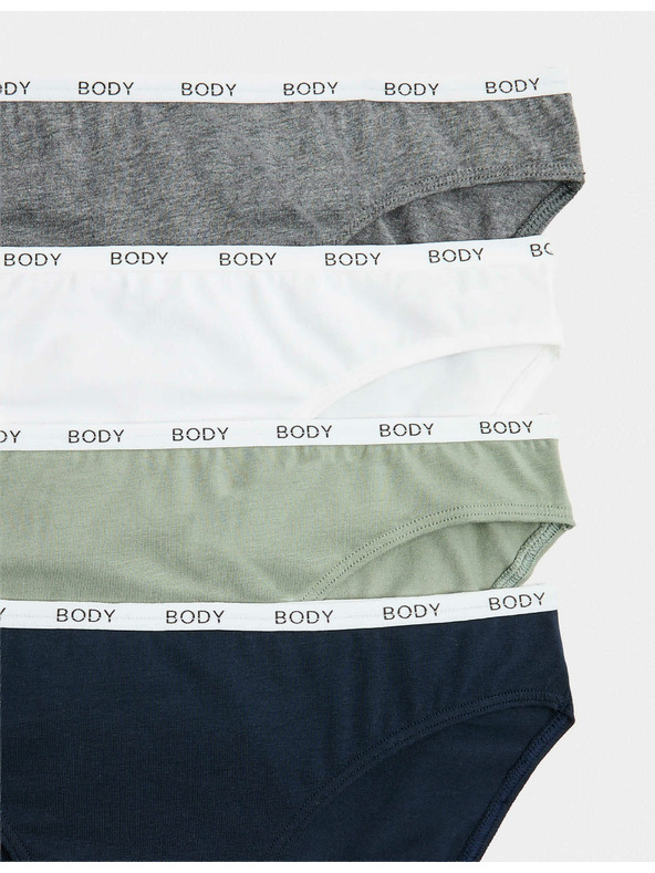 Marks & Spencer Bikinové nohavičky s vysokým podielom bavlny, sada 4 ks Marks & Spencer modrá