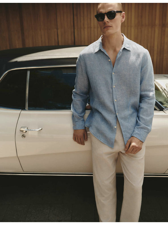 Marks & Spencer Srajca iz čistega lanu Marks & Spencer modra