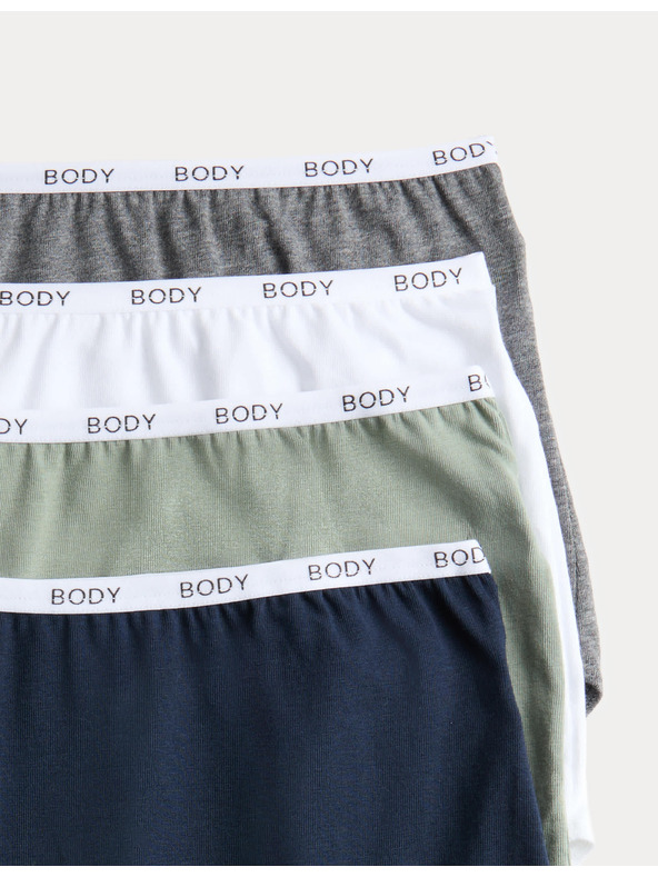 Marks & Spencer Hlačke z visokim pasom z visokim deležem bombaža, 4 kosi Marks & Spencer siva