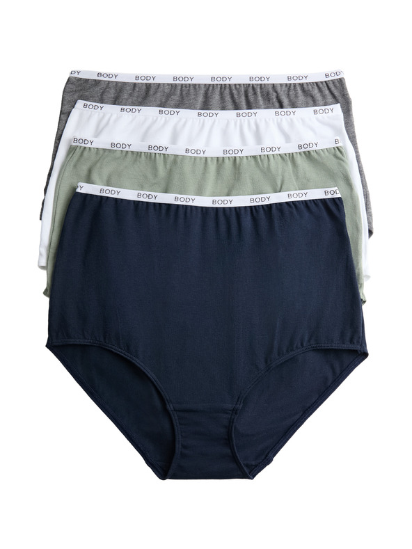 Marks & Spencer Hlačke z visokim pasom z visokim deležem bombaža, 4 kosi Marks & Spencer siva