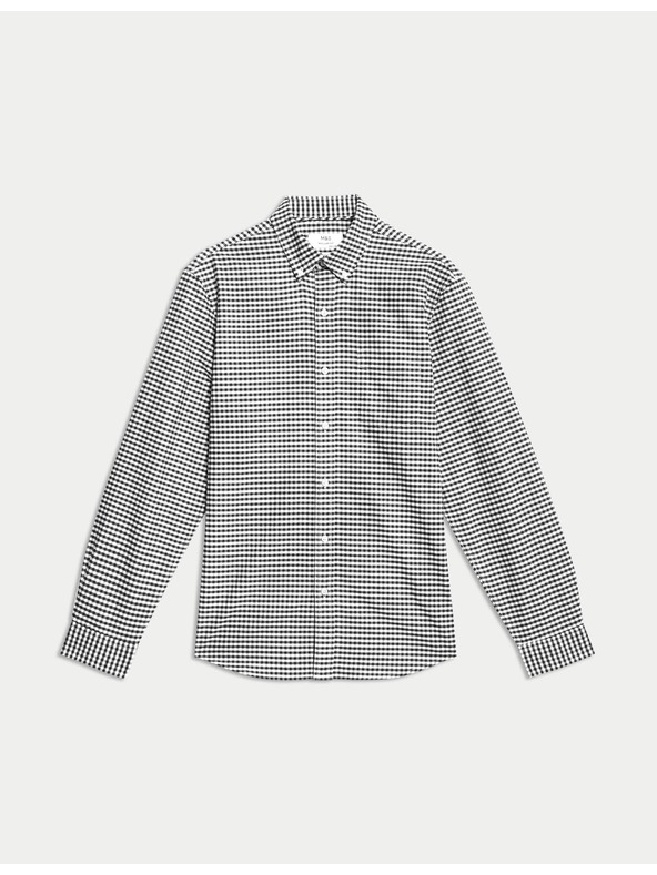 Marks & Spencer Karirasta Oxford srajca The Ultimate iz čistega bombaža Marks & Spencer črna