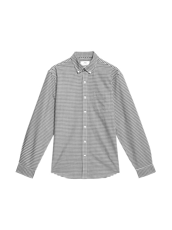 Marks & Spencer Karirasta Oxford srajca The Ultimate iz čistega bombaža Marks & Spencer črna