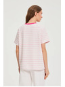 Moodo Oversize majica s črtami roza Moodo