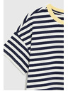 Moodo Oversize majica s črtami temno modra Moodo