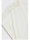 Moodo Bluza s čipko na rokavih bela Moodo