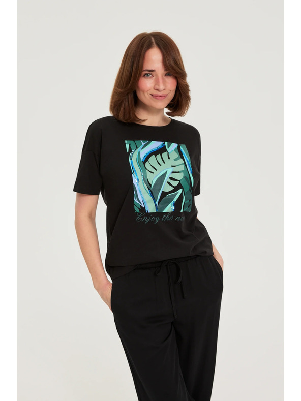 Moodo Majica s potiskom črna Moodo