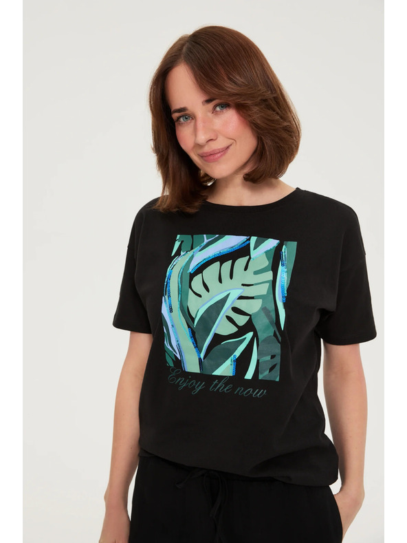 Moodo Majica s potiskom črna Moodo