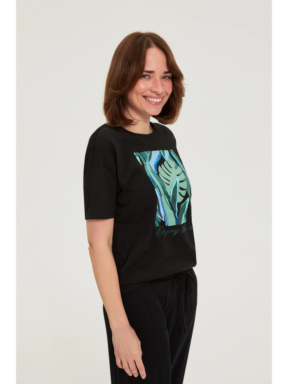 Moodo Majica s potiskom črna Moodo