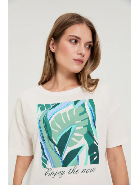 Moodo Majica s potiskom bela Moodo