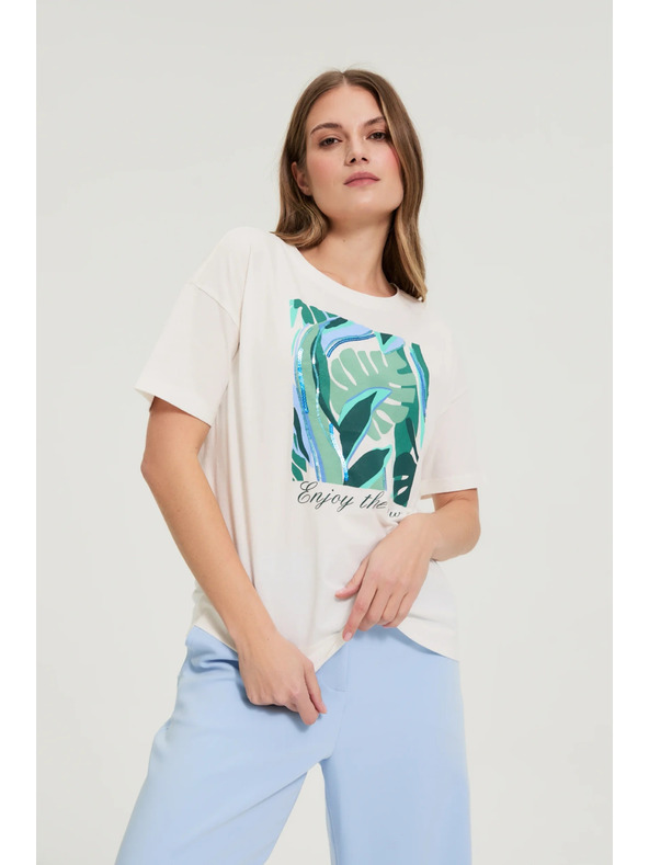 Moodo Majica s potiskom bela Moodo