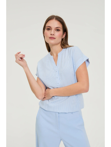 Moodo Svetlo modra črtasta srajca Moodo