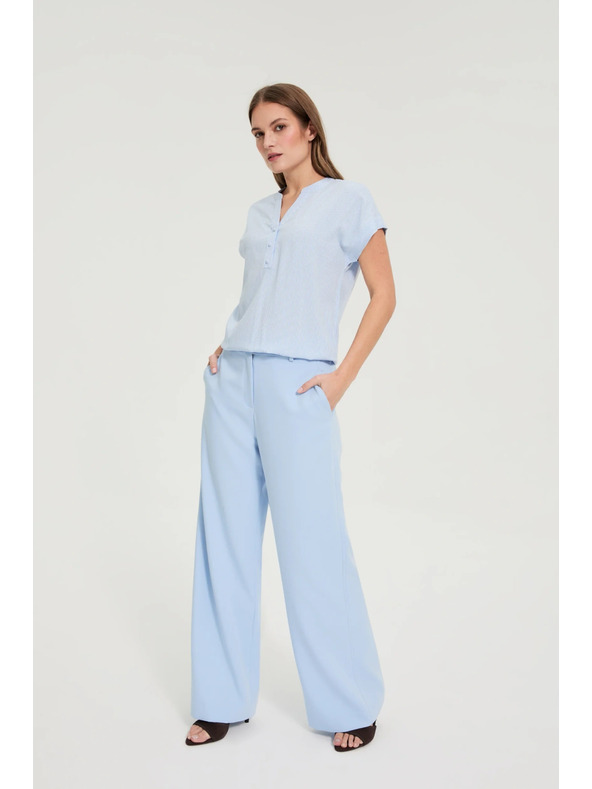 Moodo Svetlo modra črtasta srajca Moodo