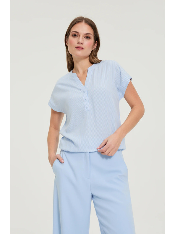 Moodo Svetlo modra črtasta srajca Moodo