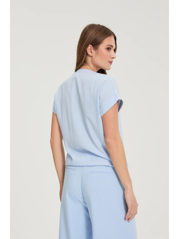 Moodo Svetlo modra črtasta srajca Moodo