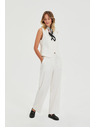 Moodo Oblekne hlače s črtami bele Moodo