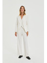 Moodo Oblekne hlače s črtami bele Moodo