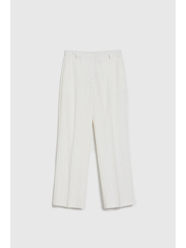 Moodo Oblekne hlače s črtami bele Moodo