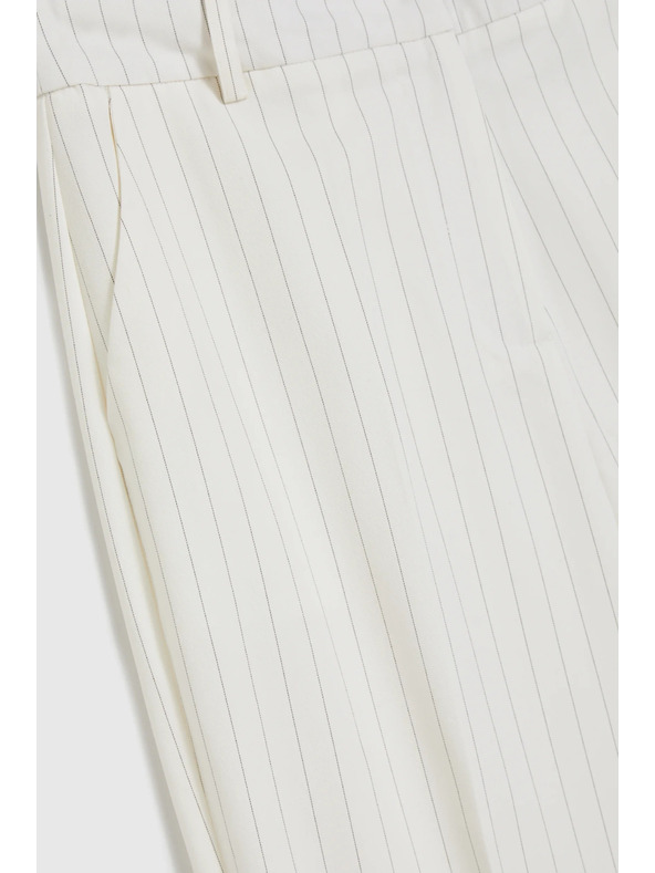 Moodo Oblekne hlače s črtami bele Moodo
