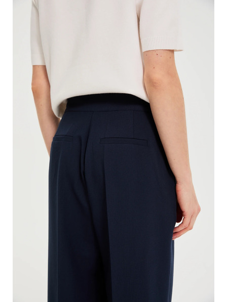 Moodo Hlače s širokimi nogavicami temno modre Moodo