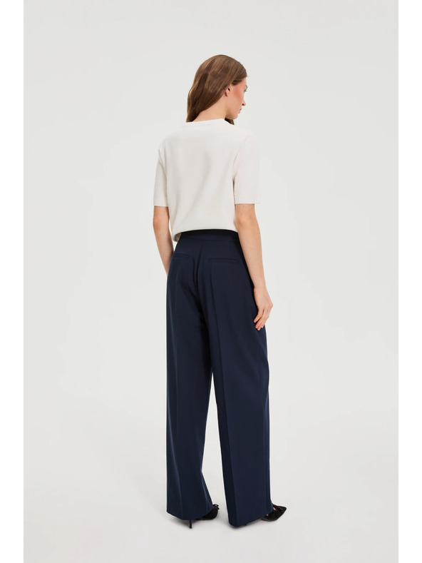 Moodo Hlače s širokimi nogavicami temno modre Moodo