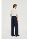 Moodo Hlače s širokimi nogavicami temno modre Moodo