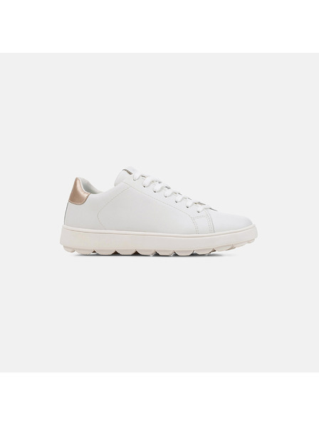 Geox Bele ženske usnjene superge Geox Spherica Ecub