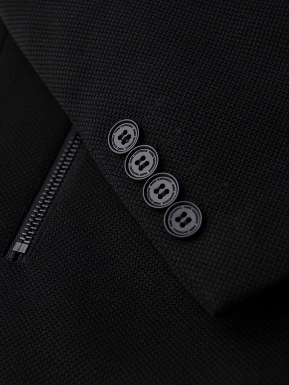 Ombre Clothing Moški prilegajoči strukturirani plašč z visokim ovratnikom - črn V1 OM-COWC-0136 Ombre Clothing