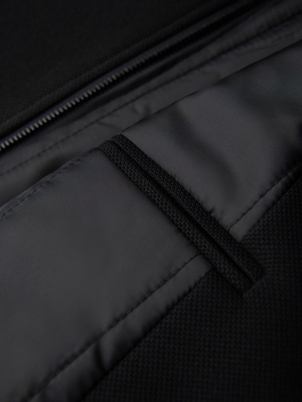 Ombre Clothing Moški prilegajoči strukturirani plašč z visokim ovratnikom - črn V1 OM-COWC-0136 Ombre Clothing