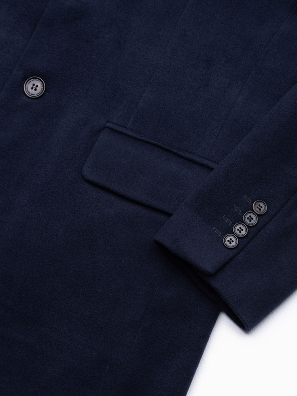 Ombre Clothing Moški klasični envrstvni plašč - temno moder V1 C432 Ombre Clothing