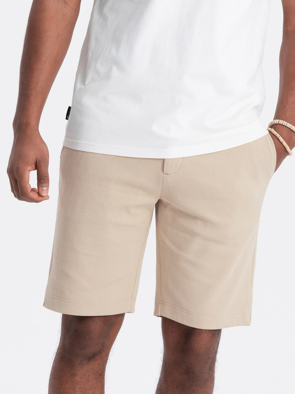 Ombre Clothing Bež moške kratke hlače Ombre Clothing