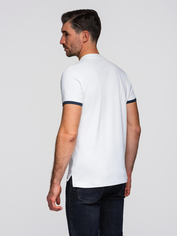 Ombre Clothing Bela moška polo majica Ombre Clothing