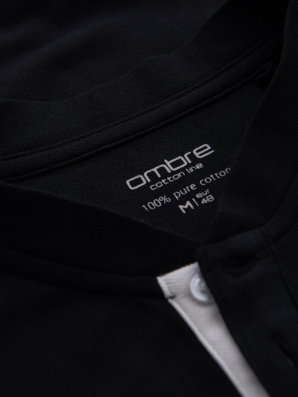 Ombre Clothing Črna moška polo majica Ombre oblačila