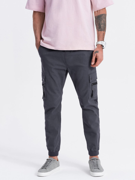 Ombre Clothing Temno sive moške tovorne jogger hlače Ombre Clothing