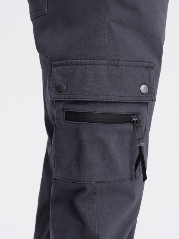 Ombre Clothing Temno sive moške tovorne jogger hlače Ombre Clothing